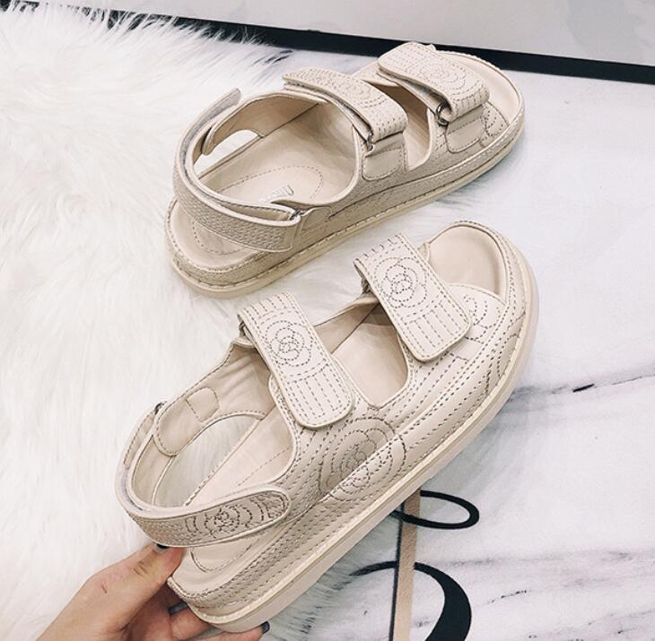 Fashion Brand Plaid Sandals Women Hook&Loop Shoes Lattic Sandalias Mujer Genuine Leather Platform Sandales College Girls Sheepskin Shoes