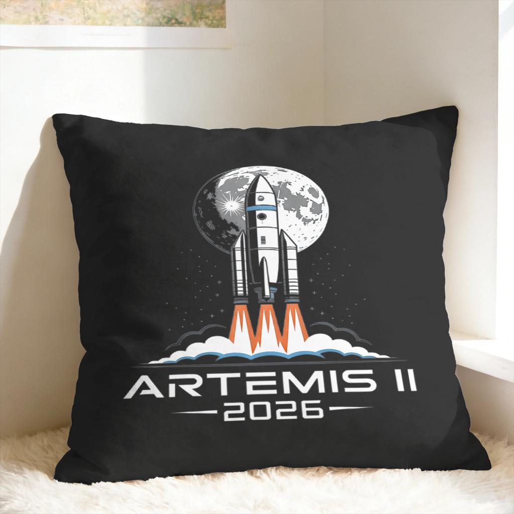 Artemis II Back to the Moon 2026 Pillow Cover  Comfy Cushion Cover Kawaii Pillow Case For Sofa Home Decoration