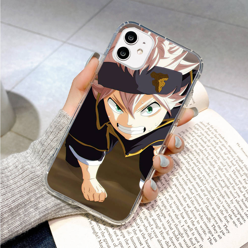 Hülle für Samsung A04 A14 A23 A34 A54 M23 M33 M52 M53 Realme 10 9 C30S C35 C55 VIVO Y02S Y21 Y51 X80 Pro Transparente Hülle WI84 Black Clover Asta