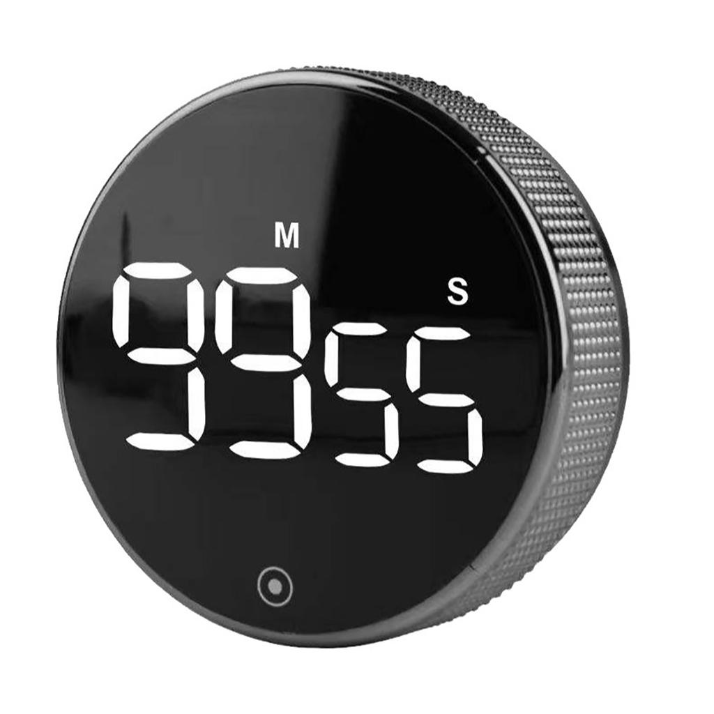 Digital Kitchen Timer Pomodoro Timer Rotating Dial Count Up Down with Magnetic Back 3 Preset Times Large LED Display