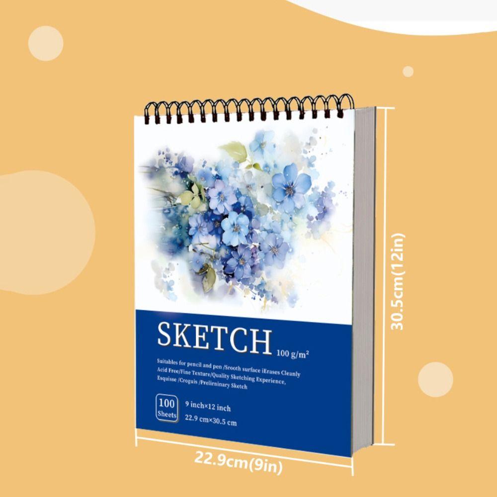 100 Sheets Thick Drawing Paper Spiral Bound Artist Sketch Pad Premium Coil A4 Sketchbook  Sketch