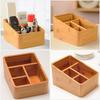 Bamboo Desk Organizer Holder Storage Box Makeup Ganizers Beauty Tools Case Brush Container Storage Solution