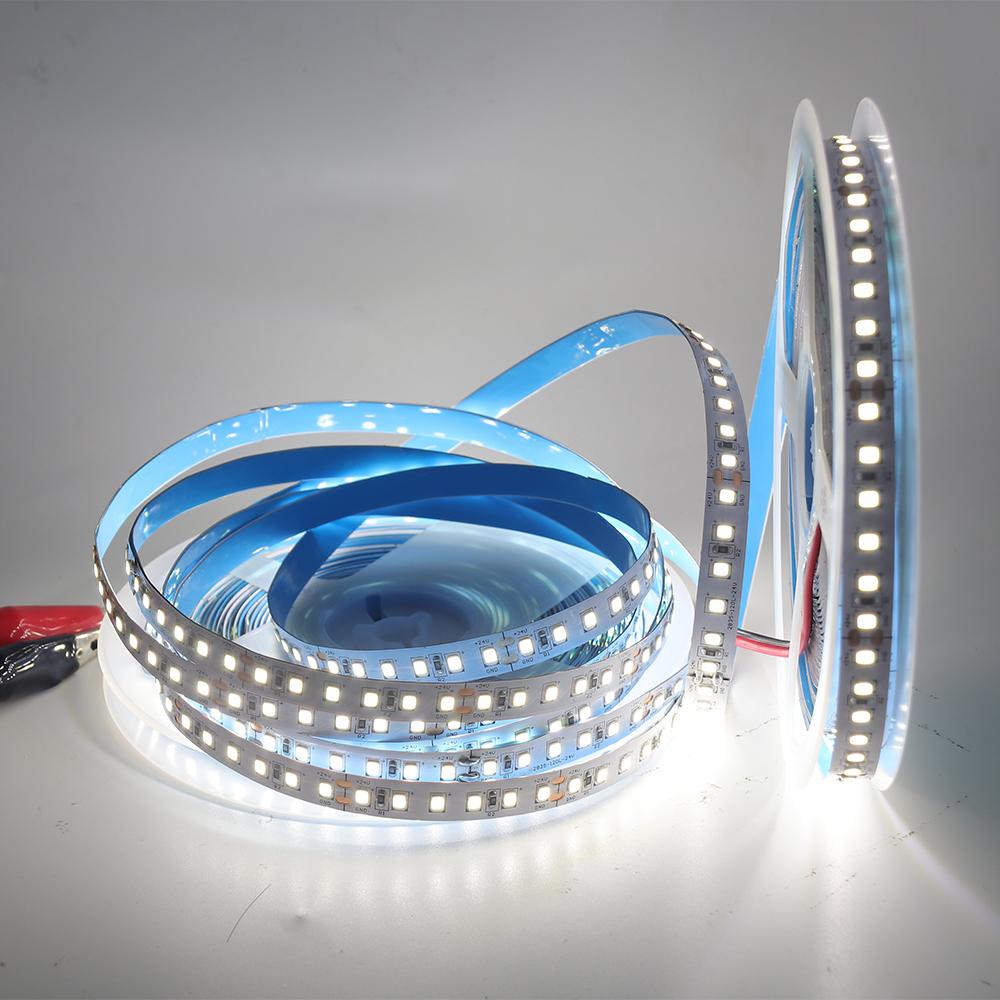 5M 10M 20M 24V LED Strip Light 2835 120LEDs/M Flexible Tape Ribbon Adhesive LED Rope Light 3000K 4000K 6000K for Home Decor