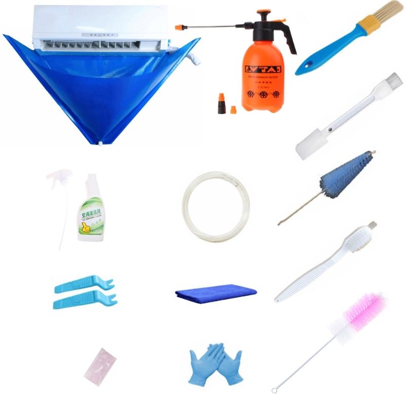 Air Conditioner Cleaning Cover Kitswith Waterproof Bag Washing Tool Brush Filter Clean Spray Protective Dust Set Durable