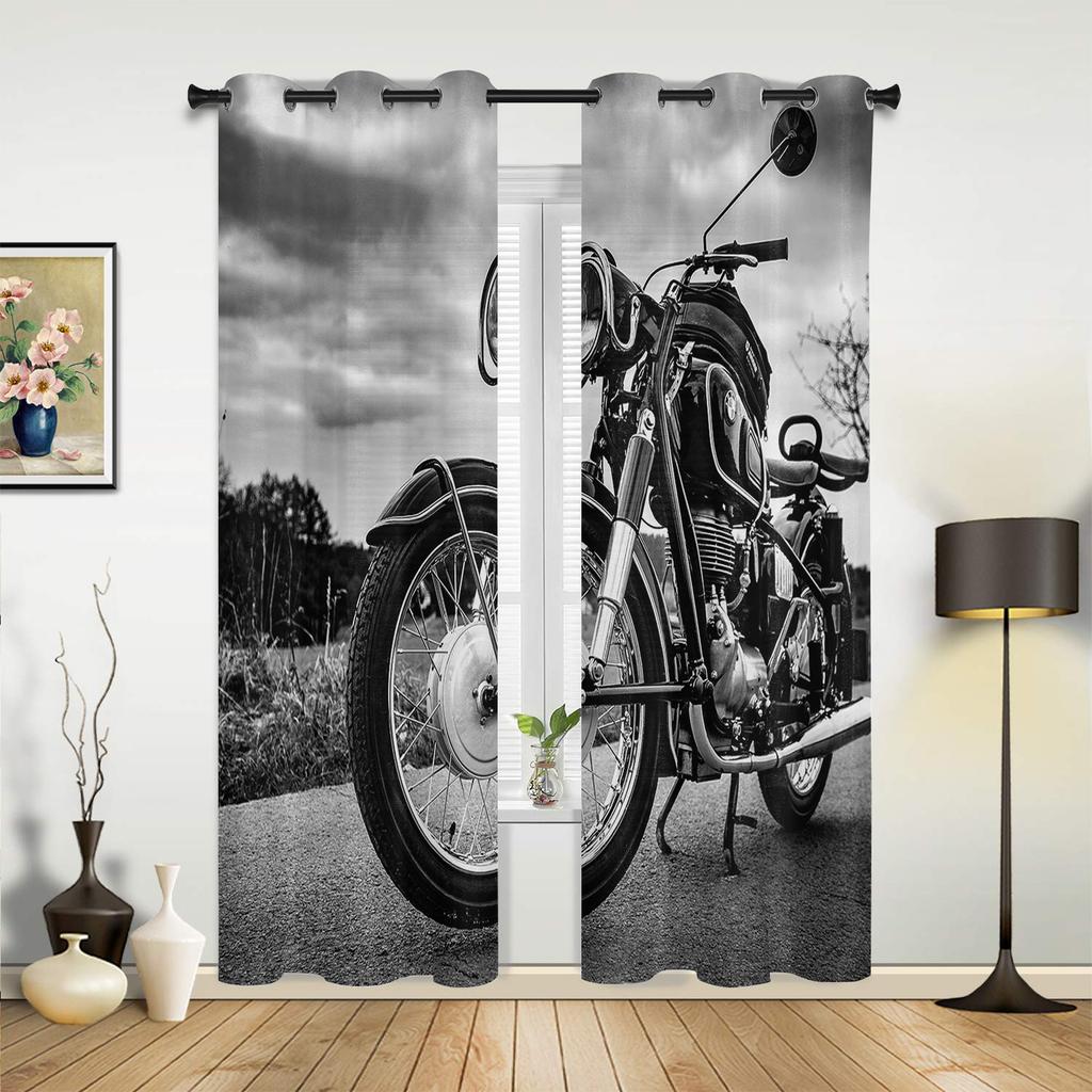 Eagle Banner Motorcycle Curtains for Bedroom Living Room Drapes Kitchen Children's Room Window Curtain Modern Home Decor