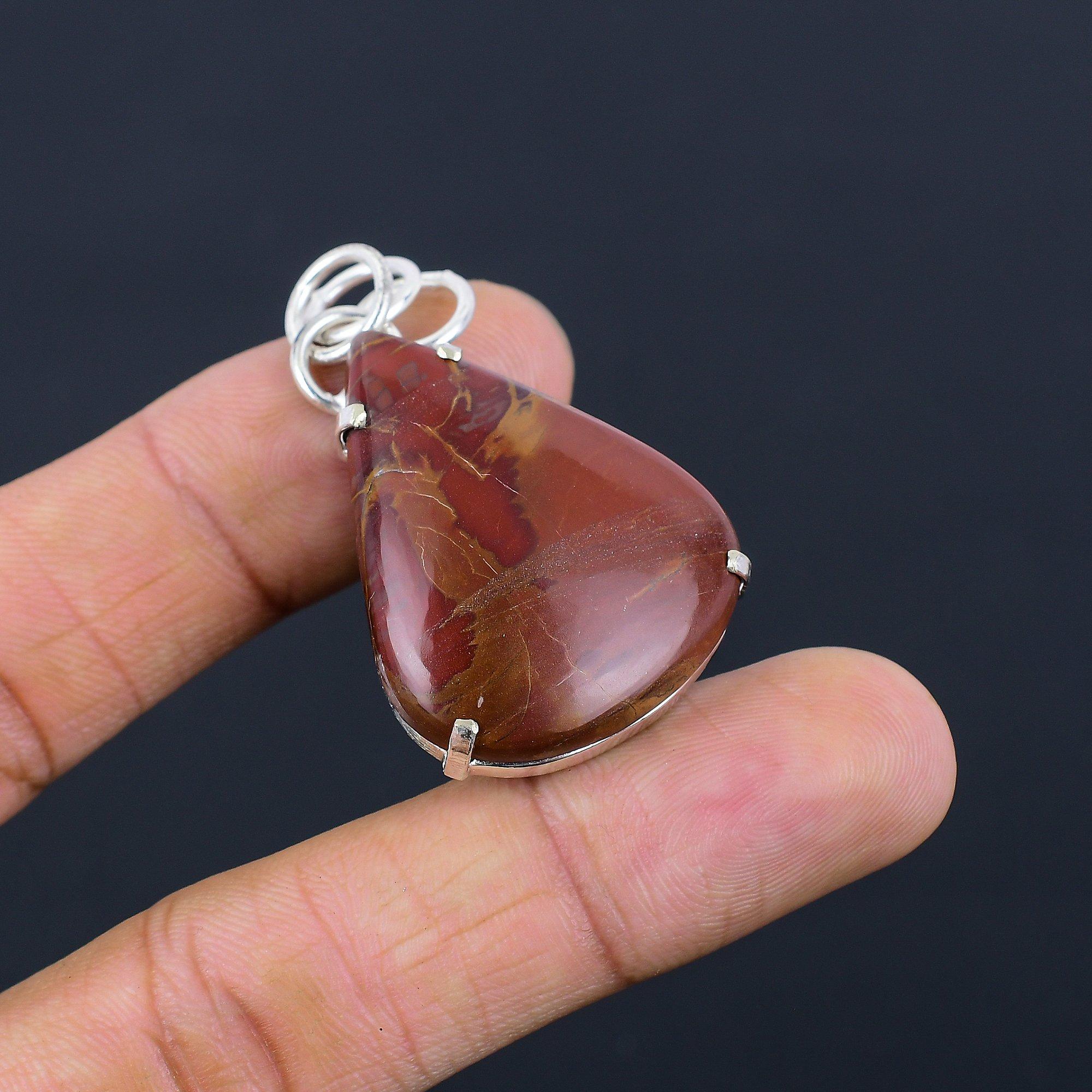 Груша Норина Яшма Камень 925 Серебро Безель Дочь Свадьба Бохо Подвеска Ювелирные изделия