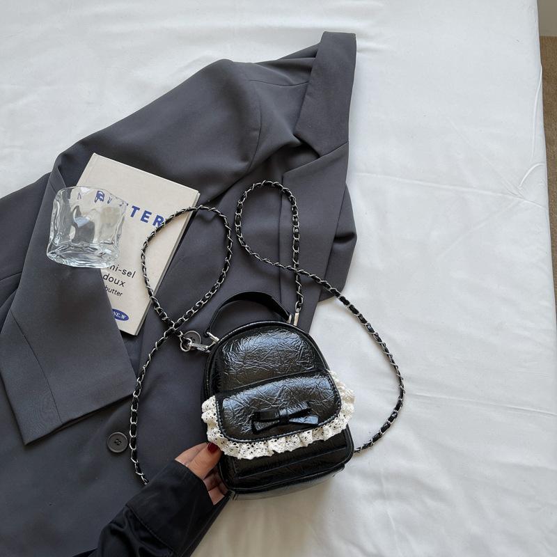 Korean sweet and cute backpack women's 2025 new fashion love lace backpack college style handbag