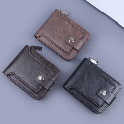 New Men's Wallet High-end Retro Zipper Bag Change Storage