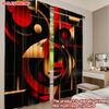 Set Of 2 Flat Printing Happy Valentine Day Party Curtain Black Gold Vibrant Digital Printed Polyester Drapes Family