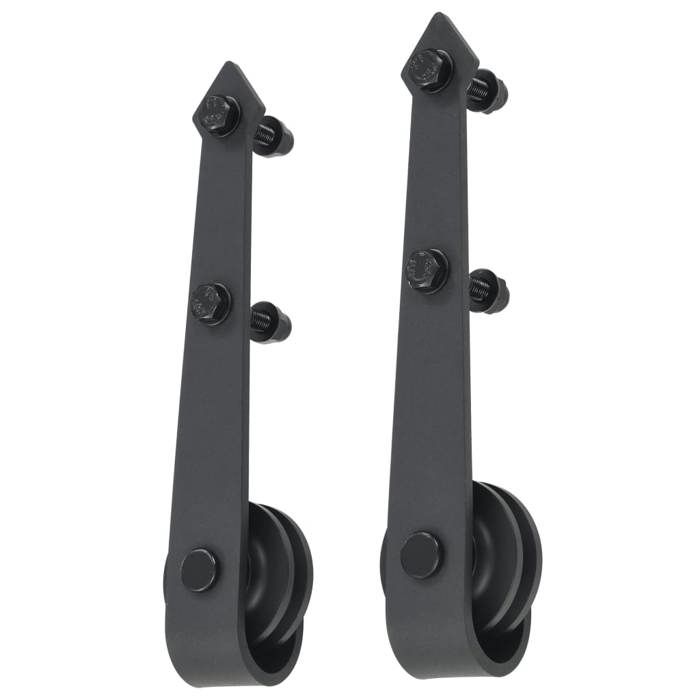 VidaXL Kit de fixation pour porte coulissante 183 cm Acier Noir