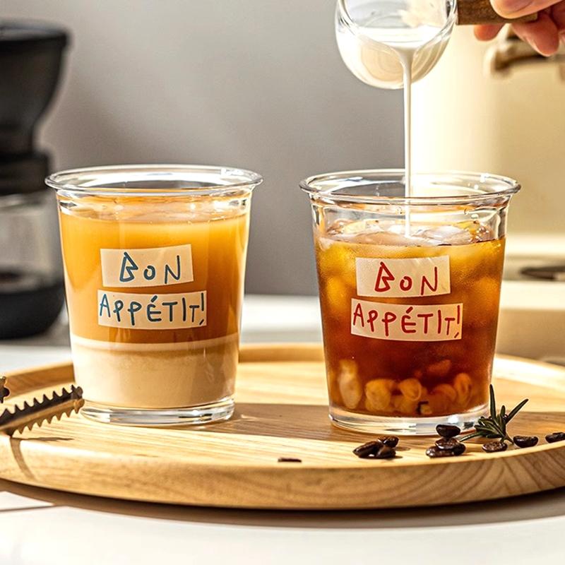 

350ML Home Daily Water Cup Glass Coffee Mug Iced Latte Coffee Cup INS Milk Juice Cold Drink Transparent Glass Cups Drinkware 350ml