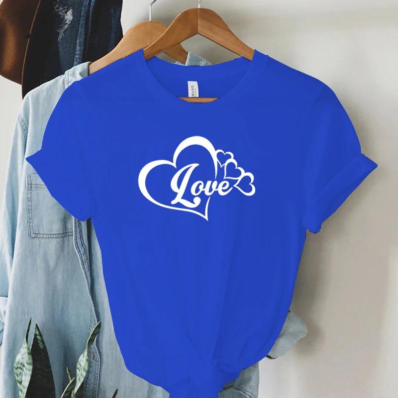 Lover Heart Graphic Summer T Shirts Women Hearts Gift Short Sleeve Tshirt Round Neck Classic Tops Lover Heart Essential Tshirt