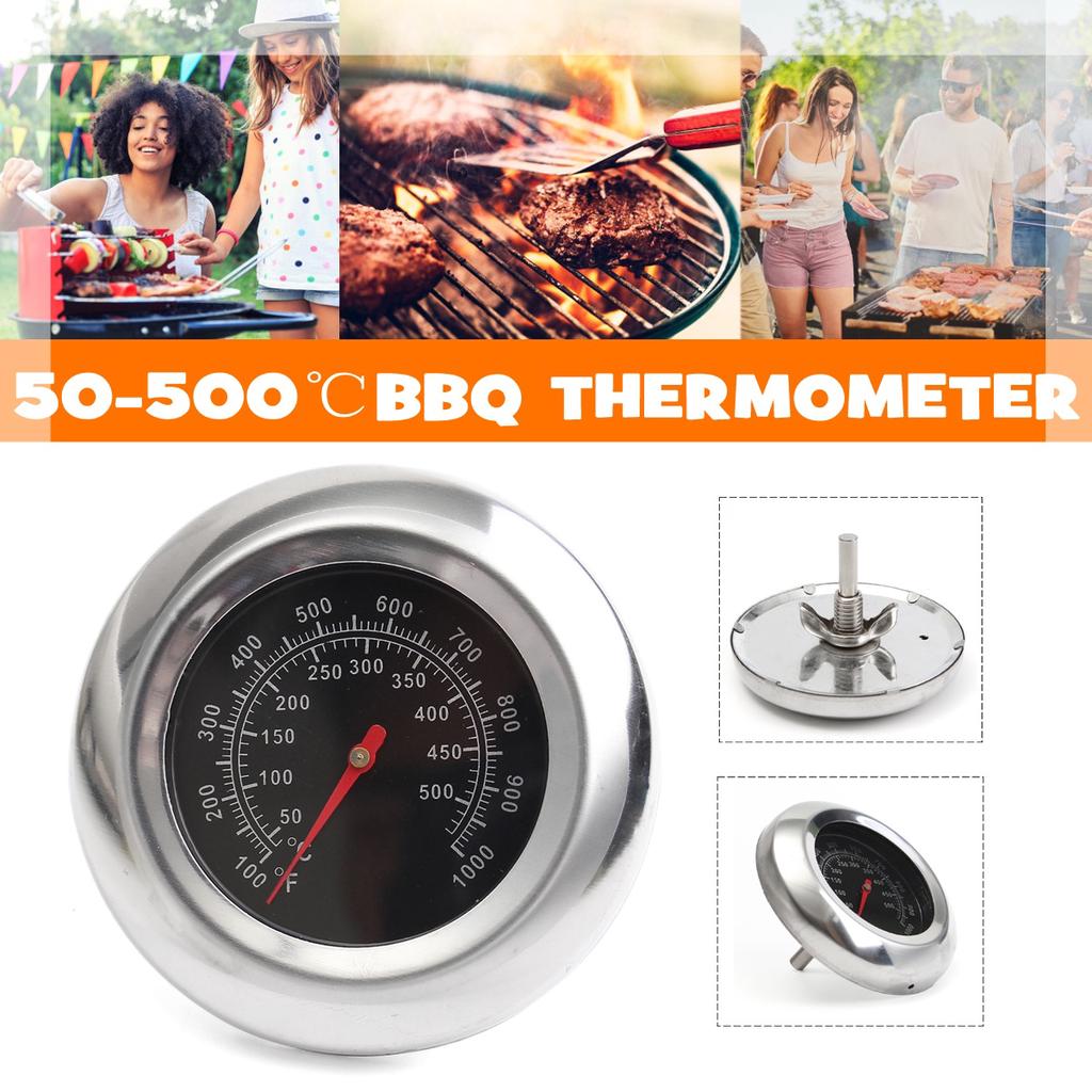 Stainless Steel BBQ Smoker Grill Thermometer Temperature Gauge 50 500℃