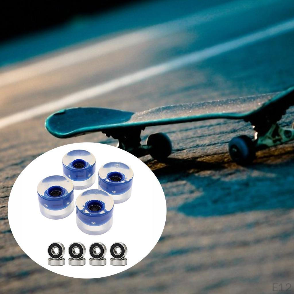 4 Pack PU Flashing Wheels 70mm 78a Replacement for Longboard Skateboard