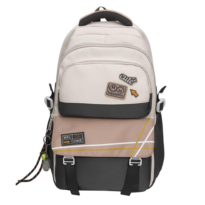 High value contrasting colors and large capacity, junior high school and high school student schoolbag 25 new cute little fragrant wind backpack