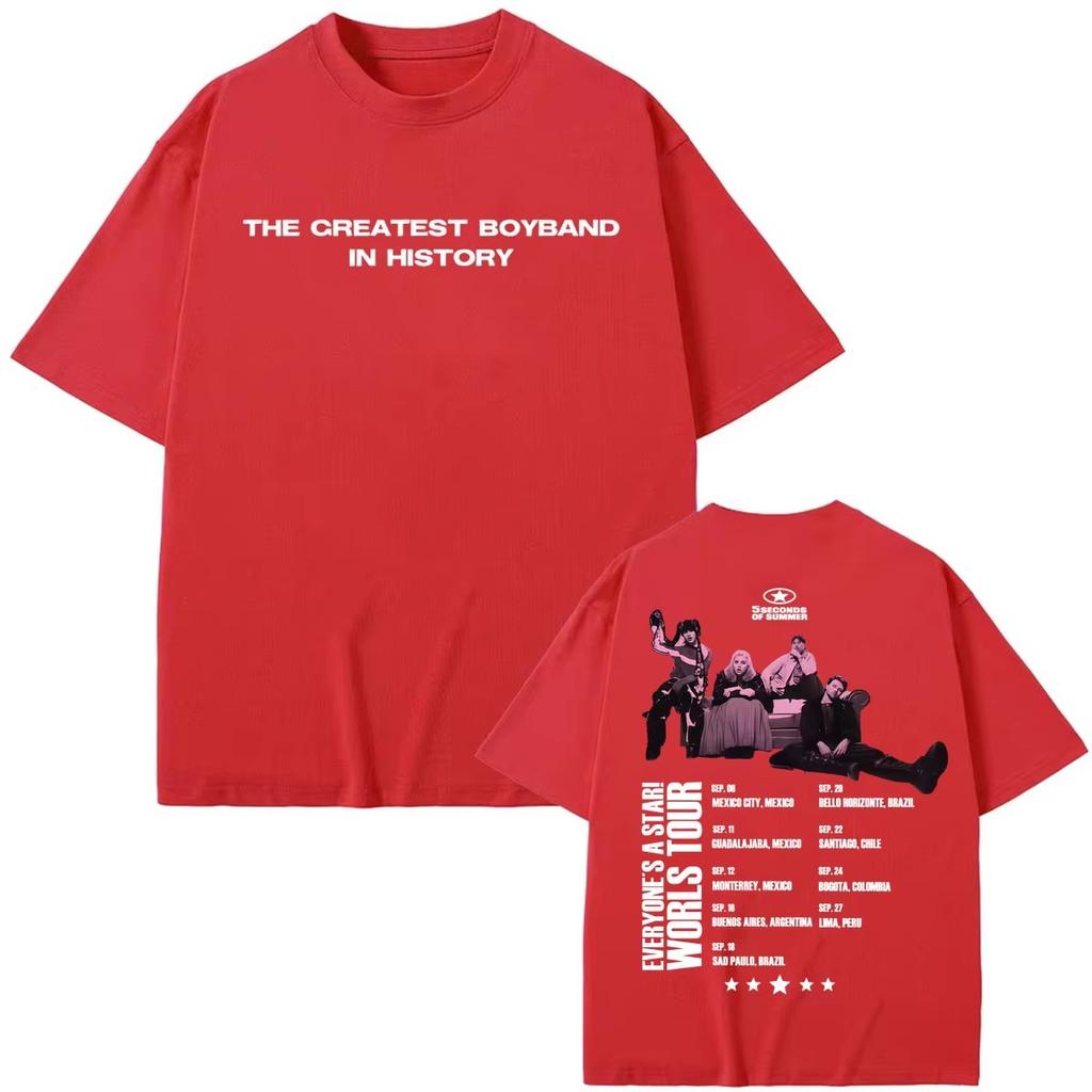 Summer Hot Sale Band 5 Seconds Of Summer Everyones A Star World Tour 2026 T Shirt Y2k Unisex Unisex Fashion Gothic Classic T Shirt