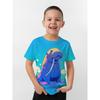 New Boys' 3D Digital Print T-Shirt, Wave/Shark/Sea Lion Design, Short-Sleeve Breathable, Perfect for Outdoor Activities Hot Sale