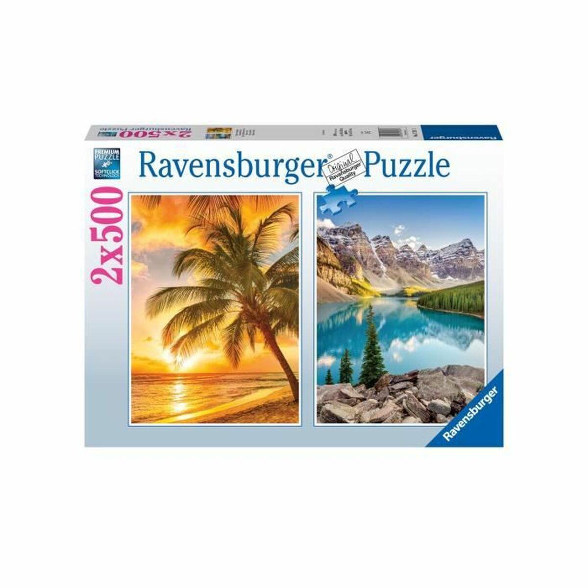 

Пазл Ravensburger Mountains & Beach 2 x 500 деталей TU прозрачный