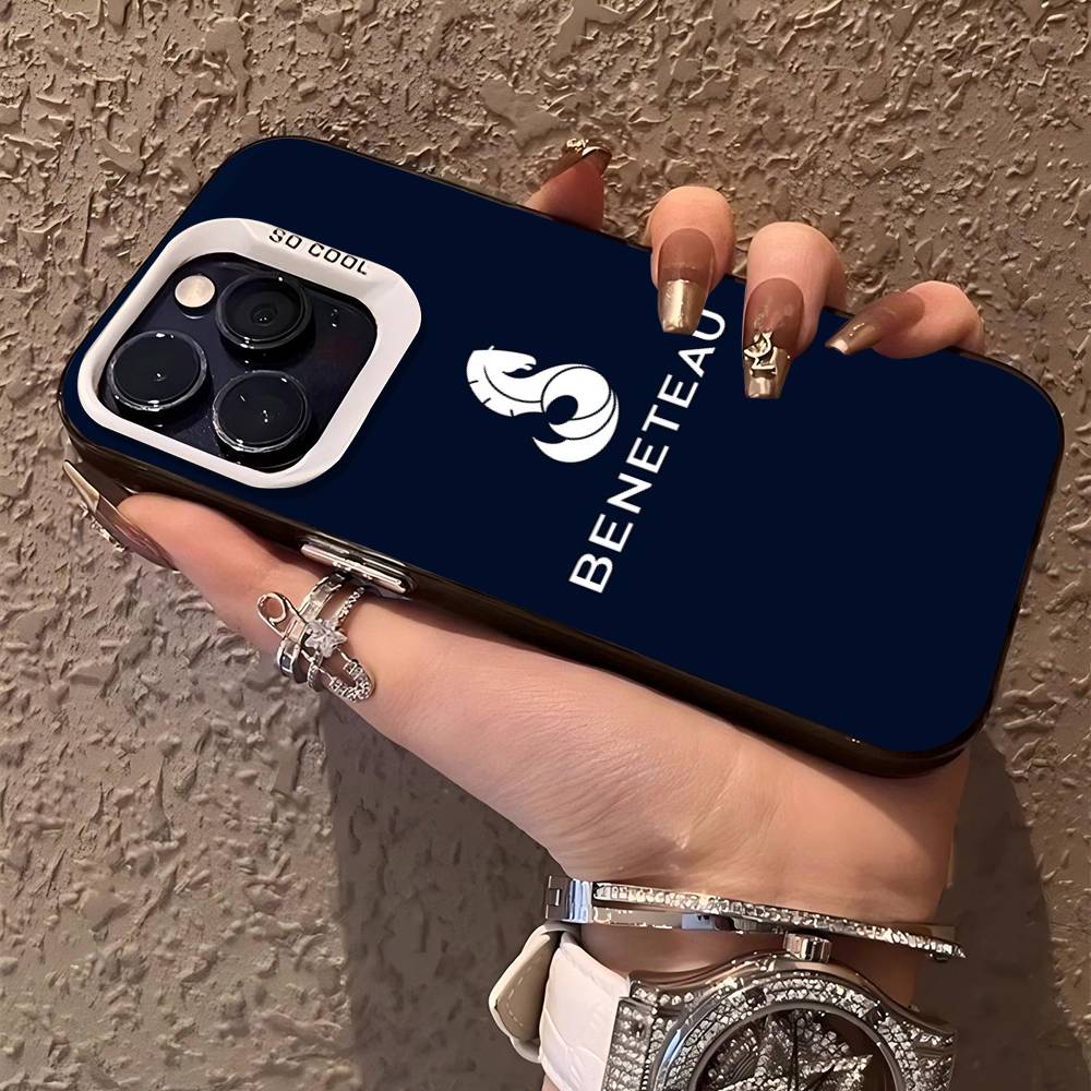 

B-BENETEAU Logo Phone Case For IPhone 17 16 15 14 11 12 13 Pro Max Plus Pro Colored Silver Cover iPhone 16 pro