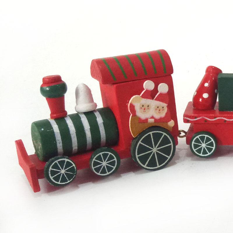 Lovely Christmas Decoration for Home Little Train Wooden Train Decor Christmas Ornaments New Year Supplies