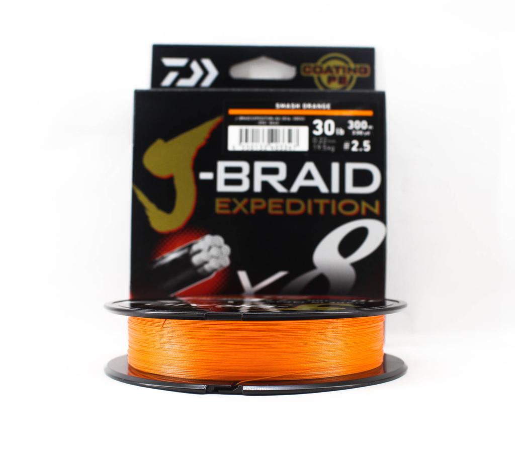 Daiwa P.E Line J Braid Expedition X8 300m 30lb Smash Orange (3347)