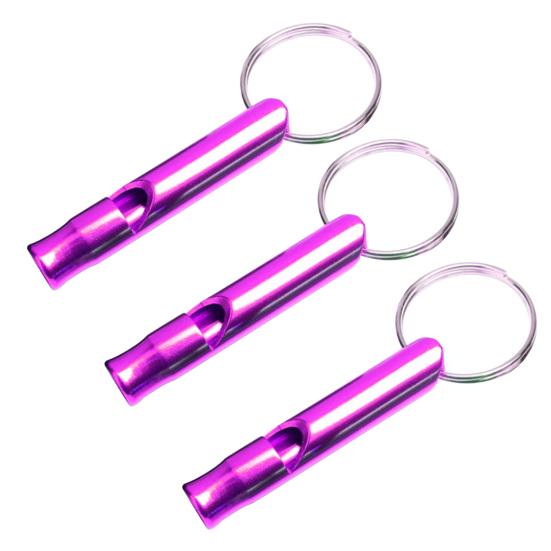 

3Pcs Emergency Whistles Multifunction Super Loud Shrill Sound with Keychain Anodic Treatment Signaling Portable Outdoor Survival Whistles Keyrings фиолетовый