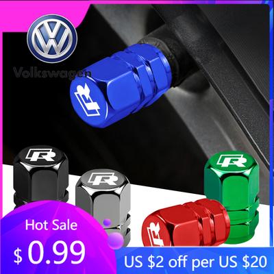 Pour VW Volkswagen Jetta MK5 Golf 4 Pièces 3D Métal Bouchons de Valve de Pneu de Voiture Cache-Poussière de Roue Pour R Volkswagen CC R-Line Beetle Tiguan GTI