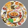 50 Hand-Painted Chinese Traditional Food Cartoon Stickers: Creative Decoration for Laptops & Phones