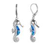 Wunsch Heißer Meereswind Serie Roségold Weißgold Blau-Weißer Opal Mikrofassung Weißer Diamant Seepferdchen Vielseitige Ohrringe