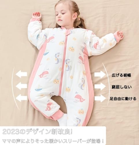 [MOMSMENU] Baby-Schlafsack, Dick, Winter, 2,5 Tog, Flauschig und Warm, Baumwolle, Weich, Mit Ärmeln und Abnehmbaren Ärmeln, Niedlich, 2-Wege-Design, Alter 15 bis 36 Monate