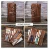 CONTACT'S Genuine Leather Men Long Wallet Phone Bag Zipper Coin Pocket Purse Male Clutch Wallet