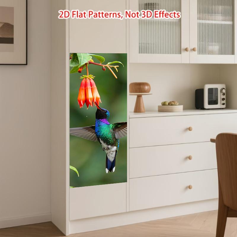 84Style Fridge Stickers Refrigerator Cover Door Landscape Plant Sea Vinyl Self Adhesive Kitchen Furniture Decor Wrap Freezer Sticker DIY