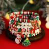 SHIXIN 6Pcs/Set Merry Christmas Letter Bracelets for Women Cute Christmas Tree Snowman Elk Pendant Bracelet Elastic Rope Bangle