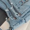 Denim Bag Multi-zipper Retro Crossbody Bag Middle-aged Mother Bag
