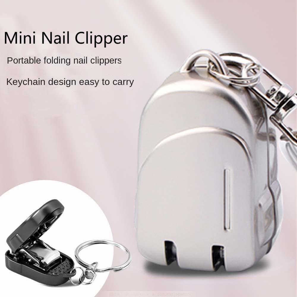 

Stainless Steel Mini Nail Clipper Keychain Car Key Decor Fingernail Clipper Mini Nail File Unisex чорний