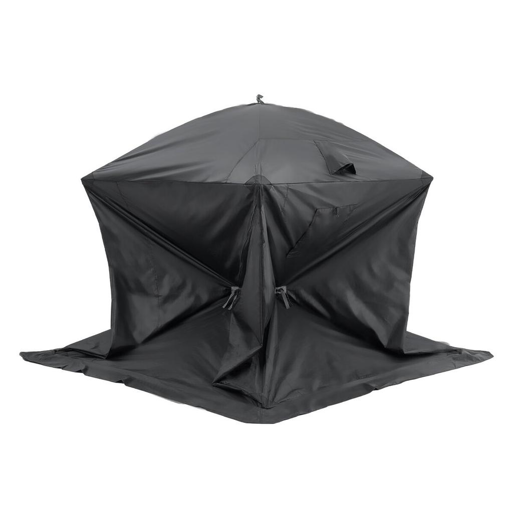Portable Ice Shelter, 3-4 Person Pop-Up Ice Fishing Tent, 43 Square Feet Fishable Area, Ice Shanty for Winter Fishing, Waterproof Oxford Ice Cube with
