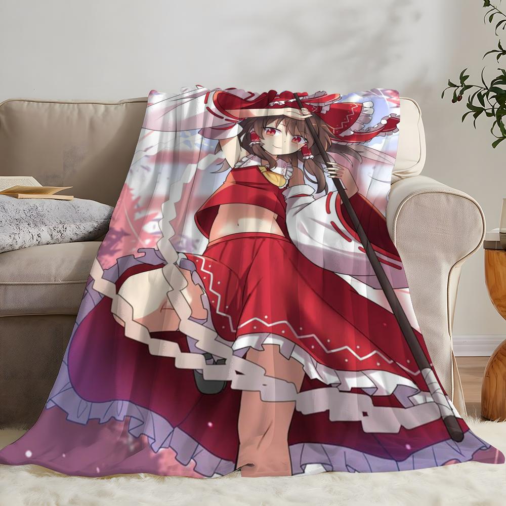 Cult-Favorite The Touhou Project Bullet Hell Game Throw Cozy Soft Flannel Throw Lightweight Skin-Friendly for Sofa Bed Office