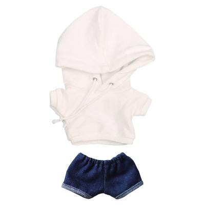 Niannyyhouse 15cm Plush Clothes: Hoodie, Jeans, Cotton Doll Clothes, Dress-Up (White)