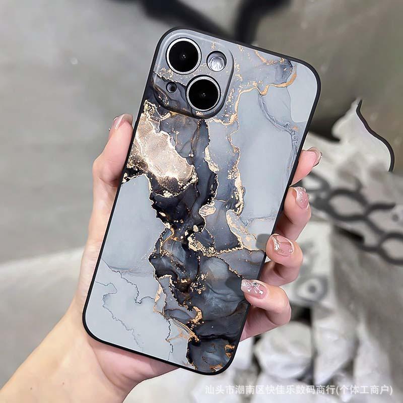 Graded marble pattern suitable for the 16 Pro high-end phone case, 17 light luxury INS style, iPhone 11, Apple 14, and soft 15
