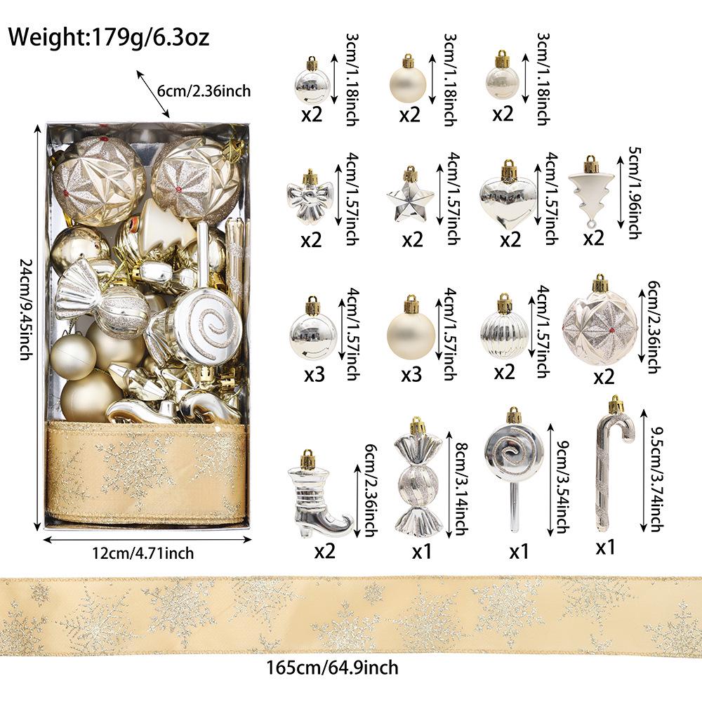 Christmas Tree Ornaments Set: Candy & Ball Decorations