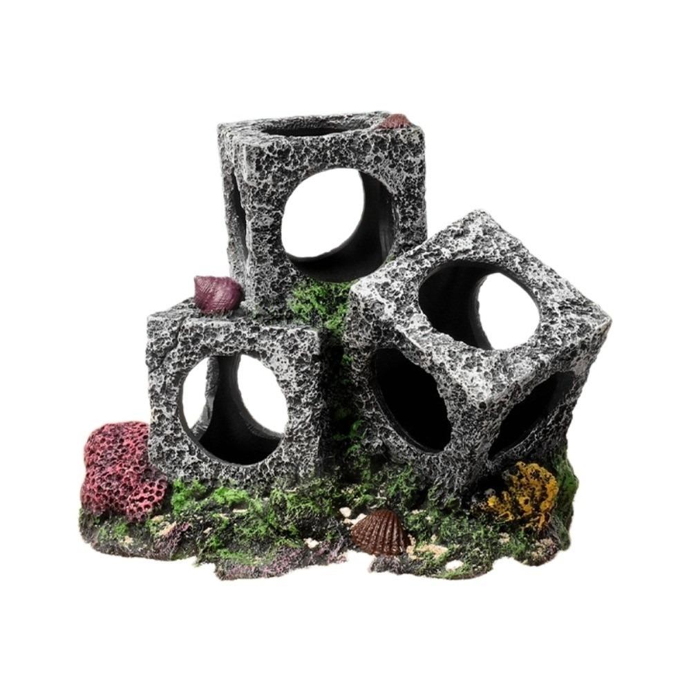 Hollowed-out Aquarium Rock Resin Shrimp Breeding Cave Cubes Cave Shelter  Home Aquarium