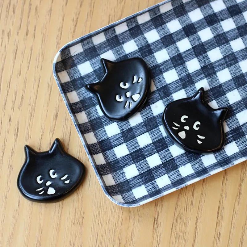 Японская Милая Тарелка-Сюрприз с Кошкой Посуда Керамическая Тарелка с Подглазурной Росписью Мультяшная Керамическая Миска Бытовая Миска для Риса, Лапши, Супа
