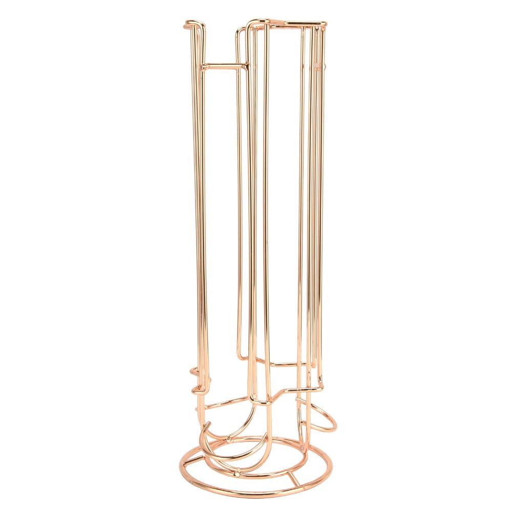 Gold Finish Coffee Capsule Holder Iron Wire Construction Coffee Capsule Stand Countertop Storage