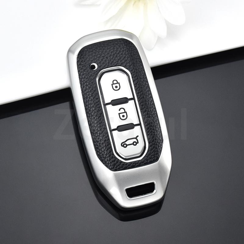 Auto Tpu Leather Car Smart Remote Key Cover Case Bag For Ford Territory Ev Shell Fob Holder Protector Accessories