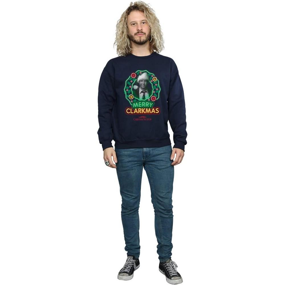 National Lampoon´s Christmas Vacation Mens Greyscale Clarkmas Christmas Sweatshirt