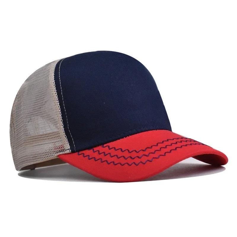 New 5 Pane Mesh Baseball Cap Adult Hip Hop Curved Snapback Hats Summer Sunshade Sun Hat Simple Trucker Advertising Cap