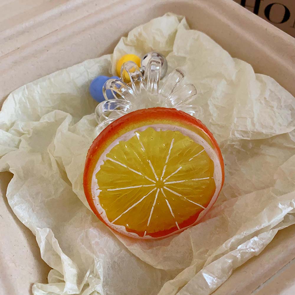 Korean Style Lemon Hair Scrunchies Fruit Lemon Shape Fruit Hair Ring Summer Hair Scrunchies  Daily