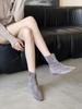 2025 autumn and winter new square head suede short heel temperament French fashion sexy beautiful women short boots
