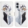 For iPhone 16 Plus Case Pattern Print PU Leather Wallet Phone Cover Cross Texture