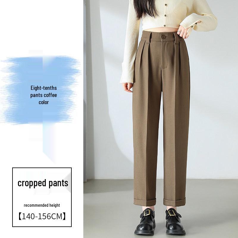 Costume Pantalon Harem Taille Haute pour Femme - Pantalon Cigarette Droit Décontracté Printemps/Été